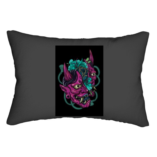 Discover Japanese Hannya Mask Lumbar Pillows