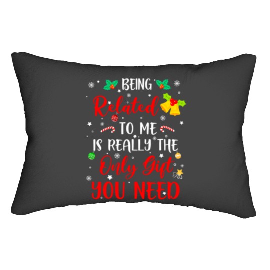 Discover Funny Christmas Family Squad Xmas Gifts Being Related To Me Lumbar Pillows