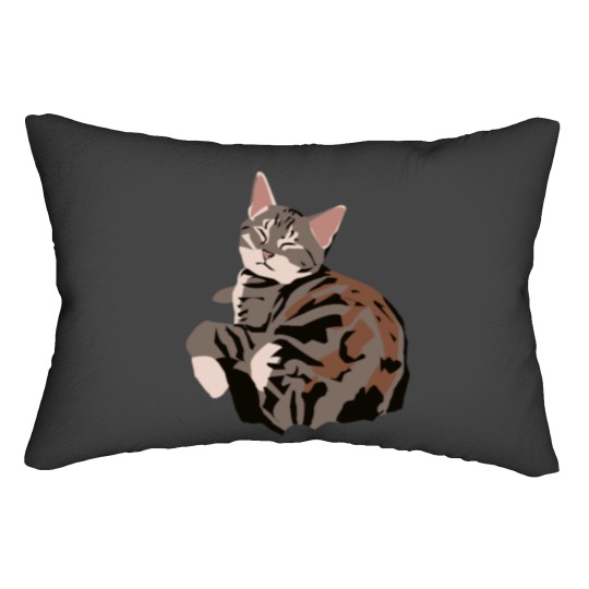Discover Gray Tabby Kitty Lumbar Pillows