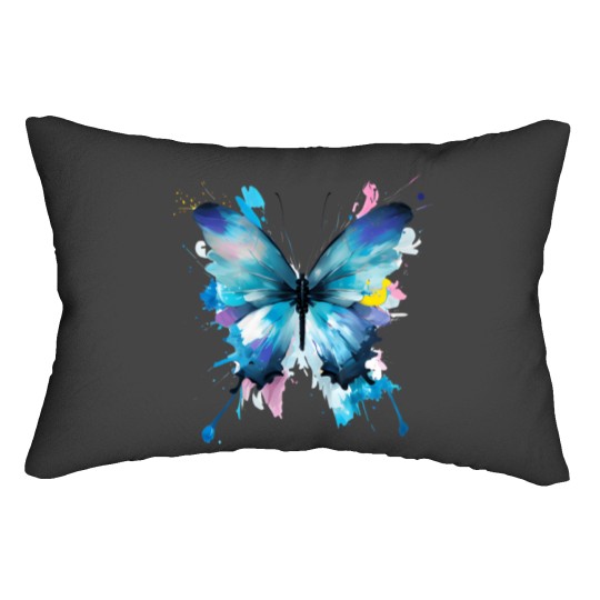 Discover Blue Butterfly Art Garden Beautiful Butterflies 21 Lumbar Pillows