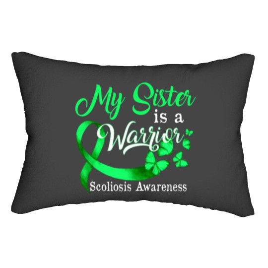 Discover Proud My Sister Scoliosis Warrior Green Ribbon Butterfly Lumbar Pillows