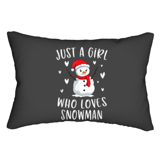 Discover Just A Girl Who Loves Snowman Xmas Cute Christmas Lumbar Pillows