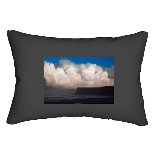 Discover Weather coming in at Saltburn beach Long Lumbar Pillows