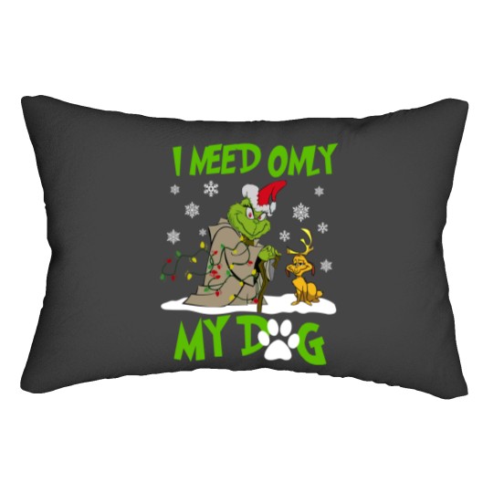Discover Merry Christmas I Need Only My Dog Lumbar Pillows