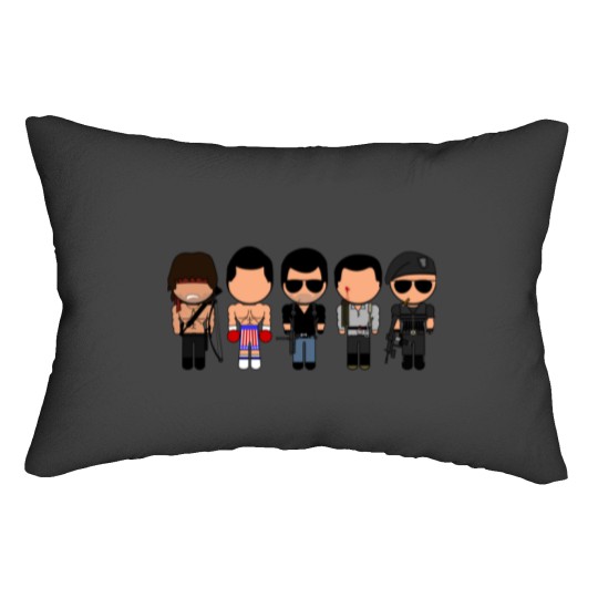 Discover Stallone Through the Ages - Vector-Eds Lumbar Pillows