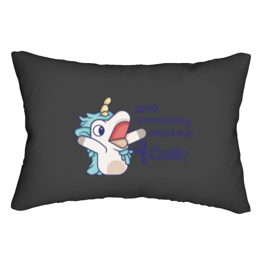 Discover Why Should I Care Unicorse Blue Dog Shirt Lumbar Pillows