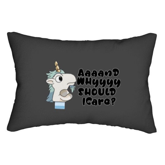 Discover blueys Unicorse Puppet Why Should I Care 8png Lumbar Pillows