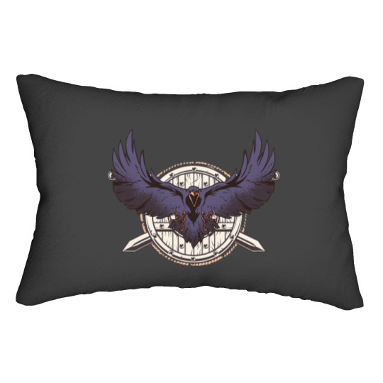 Discover Odins Raven Hugin Munin Viking Valhalla Lumbar Pillows