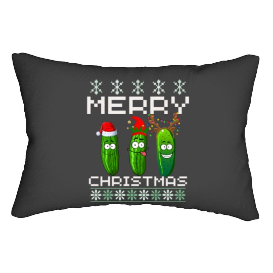 Discover Pickle Lover Xmas Lighting Santa Ugly Pickle Lumbar Pillows