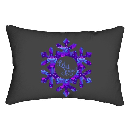 Discover Let it snow purple snowflake Lumbar Pillows