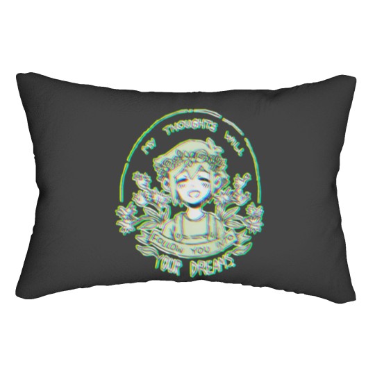 Discover omori my thoughts will follow you into your dreams basil Lumbar Pillows