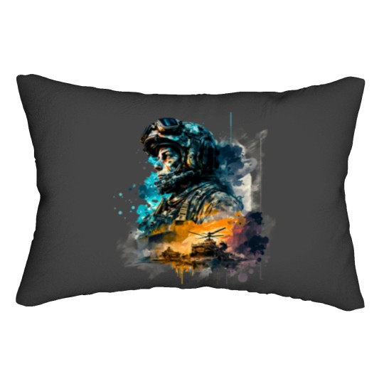 Discover Soldier watercolor print Lumbar Pillows