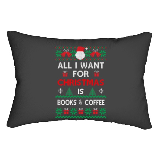 Discover Book Christmas book and coffee Lumbar Pillows