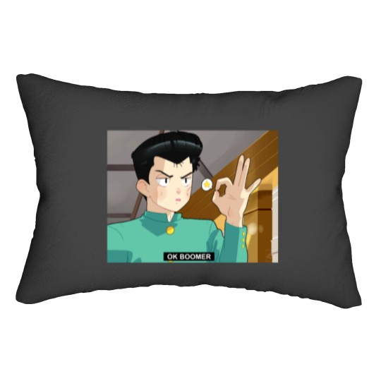 Discover YYH Yusuke Urameshi says OK boomer Lumbar Pillows