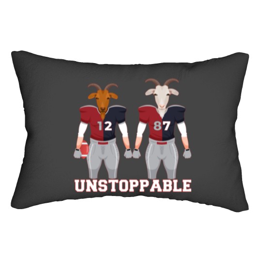 Discover Unstoppable Goats ( Brady _amp_ Gronk ) Lumbar Pillows