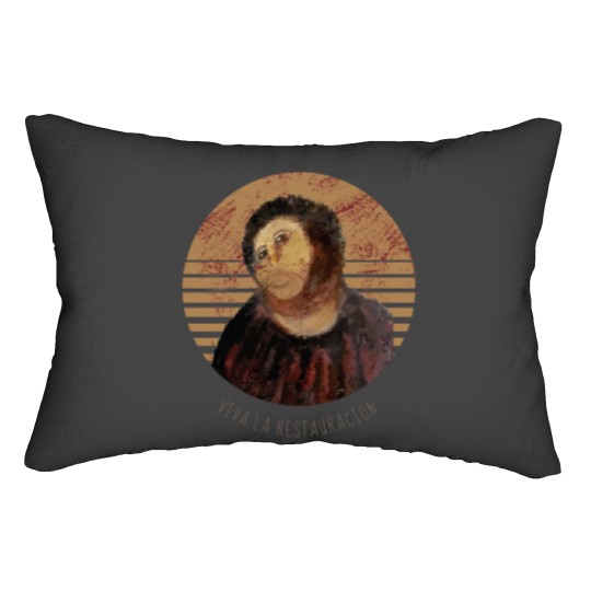 Discover Viva La Restauracion Jesus Fresco Restoration Fail Meme Lumbar Pillows