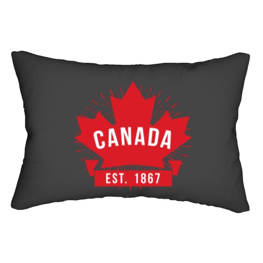 Discover Canada Est. 1867 Red Maple Leaf Lumbar Pillows