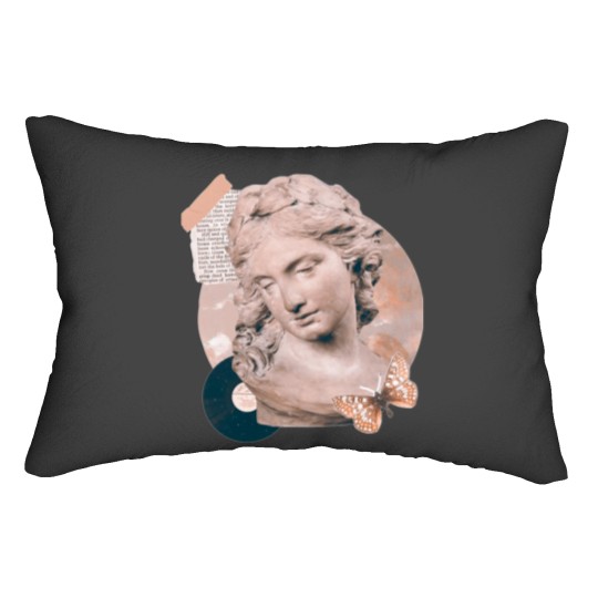 Discover you are my Venus dark academia collage Sticker Lumbar Pillows