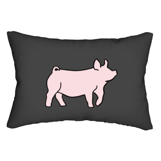Discover Yorkshire Show Pig Sticker Lumbar Pillows