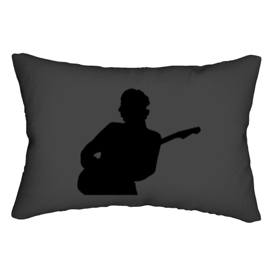 Discover Mark Knopfler Dire Straits Silhouette - Black White  Sticker Lumbar Pillows
