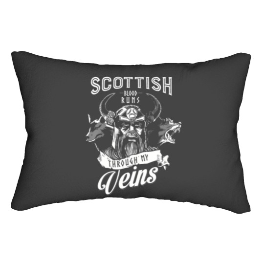 Discover scottish runs through my veins, viking odin Lumbar Pillows