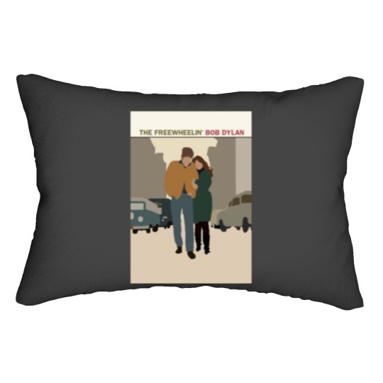 Discover The Freewheelin Bob Dylan Album Cover Minimalistic Art Lumbar Pillows