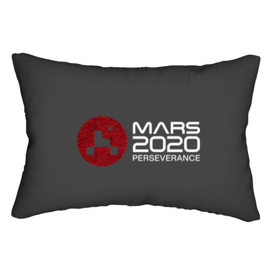 Discover Mars 2020 Perseverance - Space Red Leather Galaxy - Black - Mars 2020 Mission Patch - Lumbar Pillows