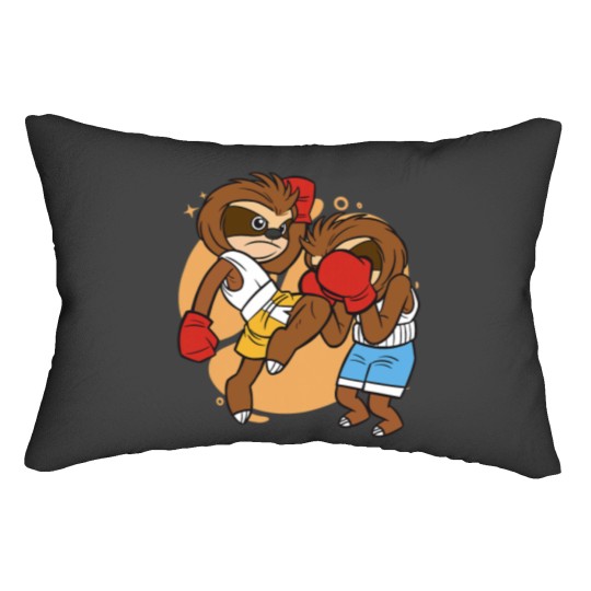 Discover Cute Muay Thai Sloth Fighters 2Thai Boxing and Kickboxing Lumbar Pillows