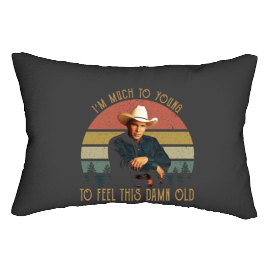 Discover Vintage Garth Tees Brooks-I'm Much To Young To Feel This-Damn-Old Lumbar Pillows