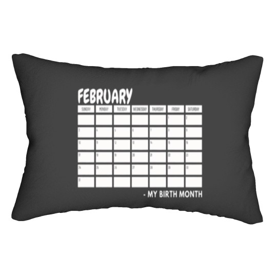 Discover Birth Month - February Black Lumbar Pillows