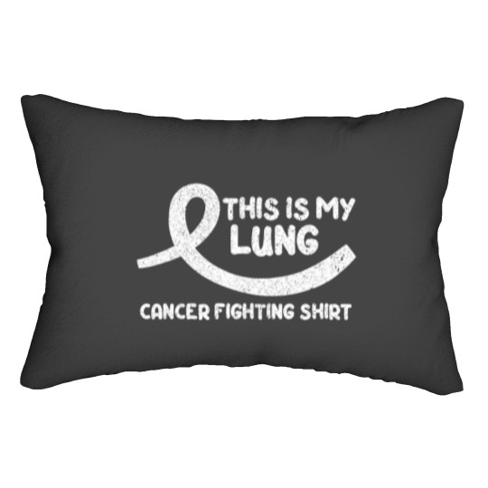 Discover Cancer Fighter White Ribbon Warrior Lung Cancer Awareness Lumbar Pillows