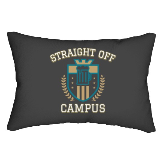 Discover Straight Off Campus-Beer Crest Lumbar Pillows