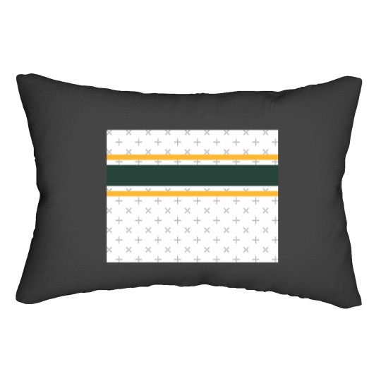 Discover White, Green, &amp Gold Power Stripe Lumbar Pillows