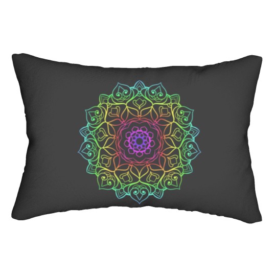 Discover Multicolor Intricate Mandala Design Lumbar Pillows