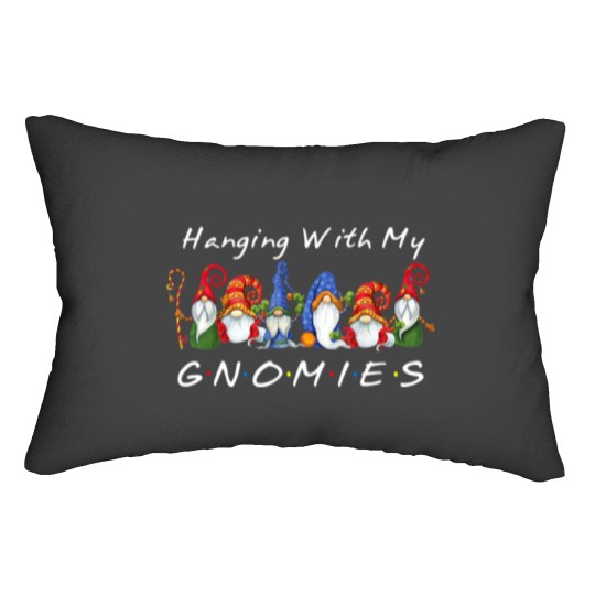 Discover Hanging With My Gnomies Funny Gnome Friend Lumbar Pillows