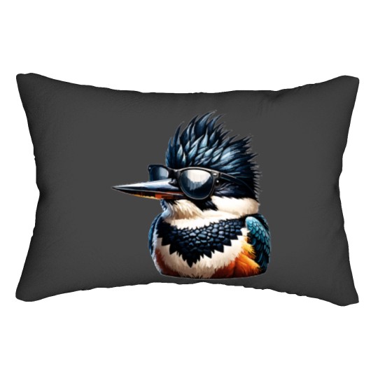 Discover Belted Kingfisher Belted Kingfisher (1) Lumbar Pillows