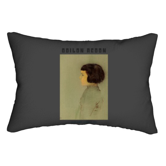 Discover Young Woman in Profile (1910) by Odilon Redon Lumbar Pillows