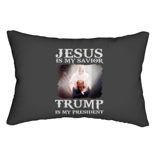 Discover Jesus Is My Savior Trump Is My President Lumbar Pillows