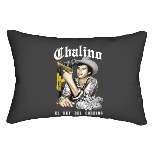 Discover Chalino Sanchez El Rey Del Corrido Lumbar Pillows classic in black Cotton