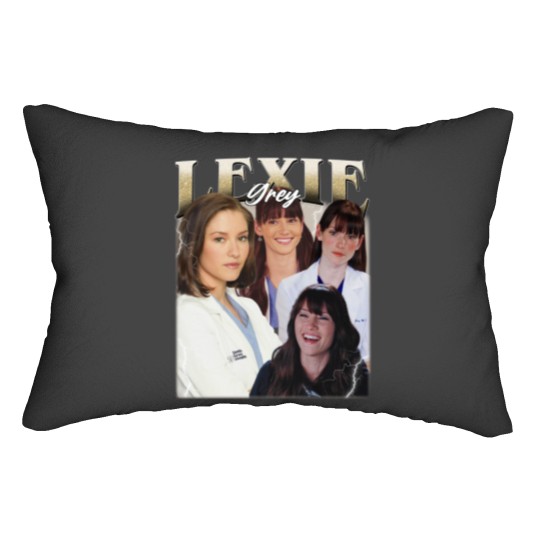 Discover Lexie Grey Vintage Lumbar Pillows, Gift For Woman and Man Unisex Lumbar Pillows