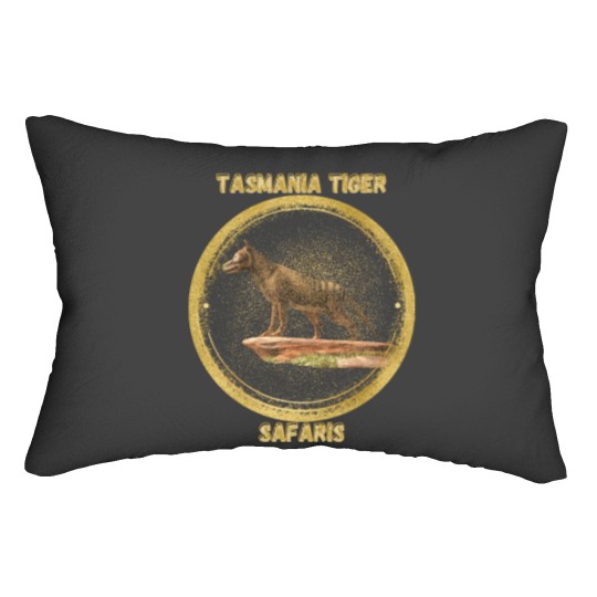 Discover Extinct Tasmania Tiger Safari Lumbar Pillows