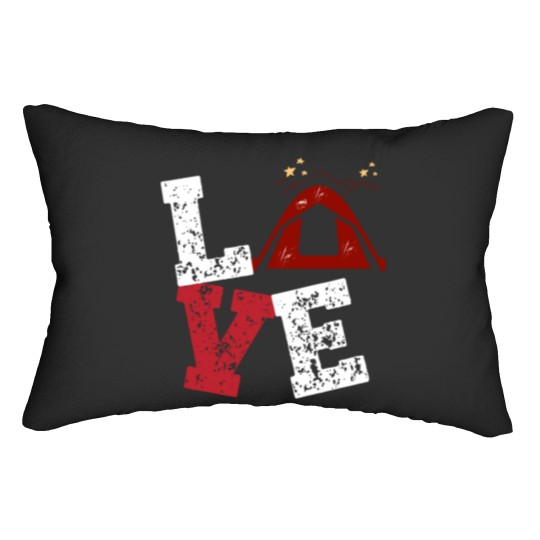 Discover i love camping apparel for camping lovers Lumbar Pillows