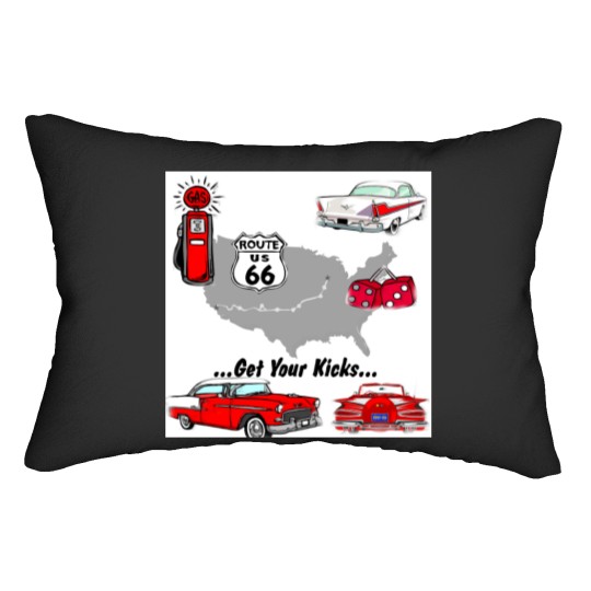 Discover Vintage Get your kicks s and gifts Lumbar Pillows
