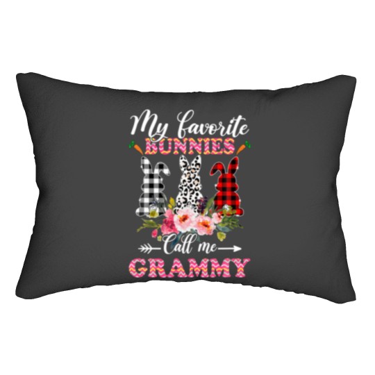 Discover My Favorite Bunnies Call Me Grammy Easter Leopard Lumbar Pillows
