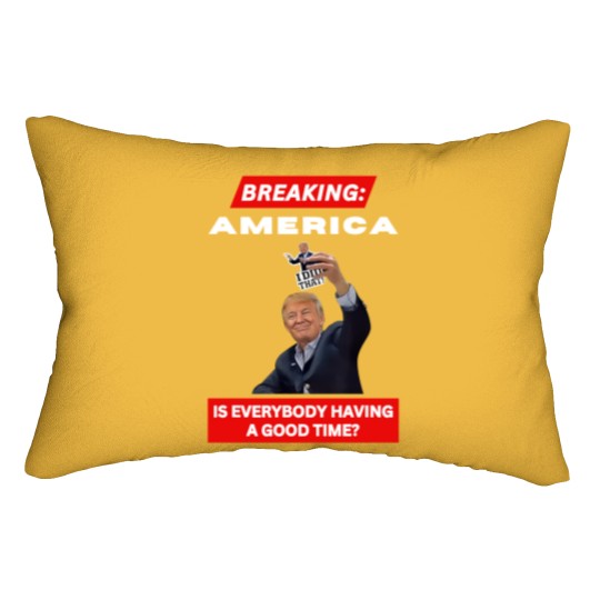 Discover BREAKING AMERICA Anti-Trump Tariffs HANDS OFF 2025 Protest Lumbar Pillows
