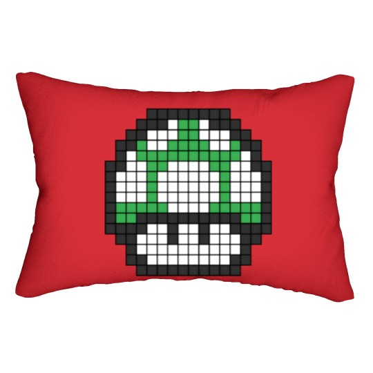 Discover 8Bit - Green Mushroom 1Up Lumbar Pillows