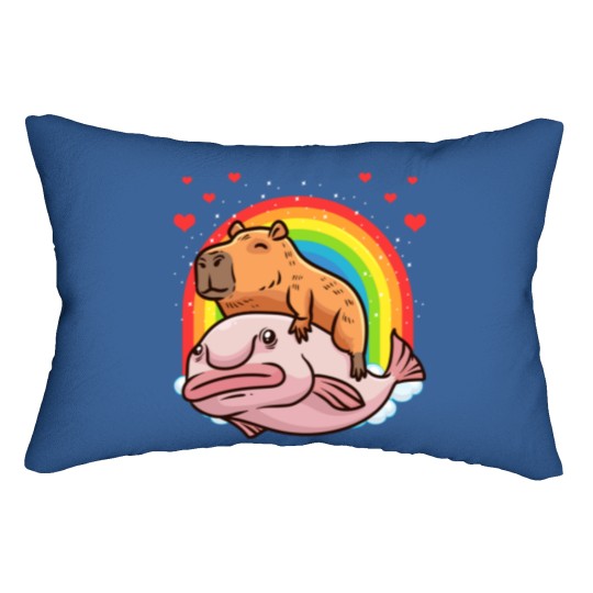 Discover Capybar a Giant Cavy Rodent With Hearts Capybar a Lumbar Pillows