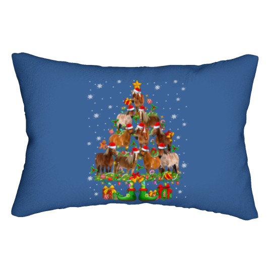 Discover Christmas Horse Tree Lumbar Pillows