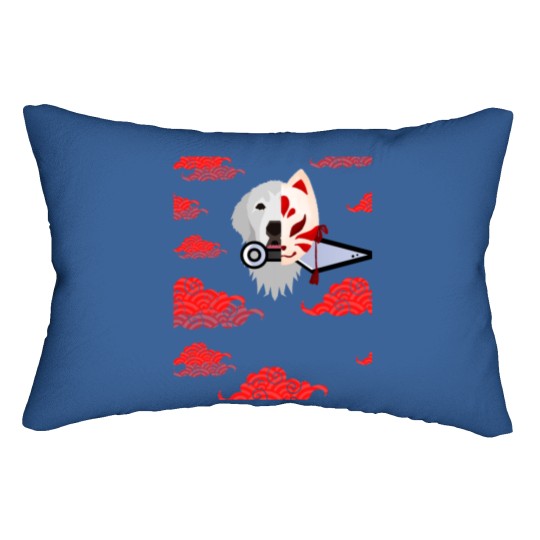 Discover Red Cloud Japanese Great Pyrenees Kitsune aniime Lumbar Pillows