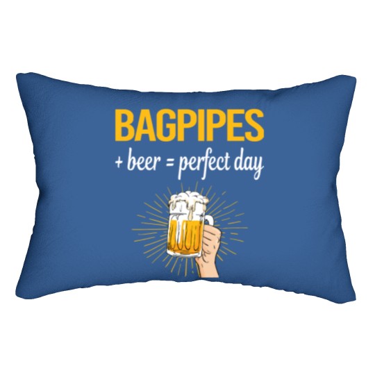 Discover Bagpipe Beer Perfect Day Bagpipe Bagpipes Bagpiper Lumbar Pillows